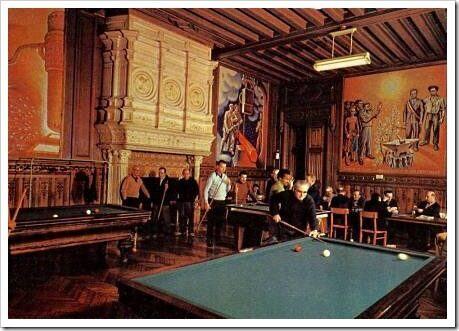 The Billiard Room in use, archival photograph