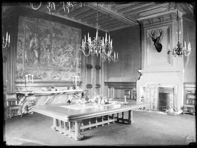The Dining Room dressed for the evening, archival photograph