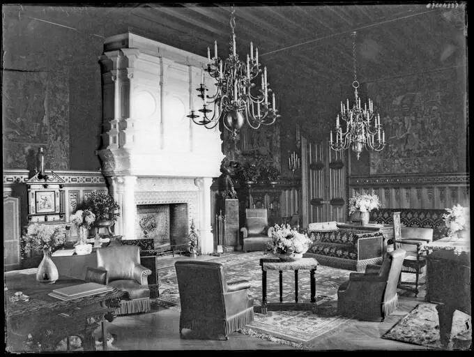 A fireside salon, archival photograph